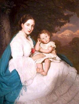 James Archer : Caroline philips, lady trevelyan with her son charles, later sir charles philips trevelian 3rd bt